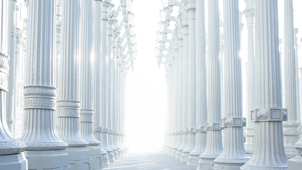 Treasury - Hallway of white columns