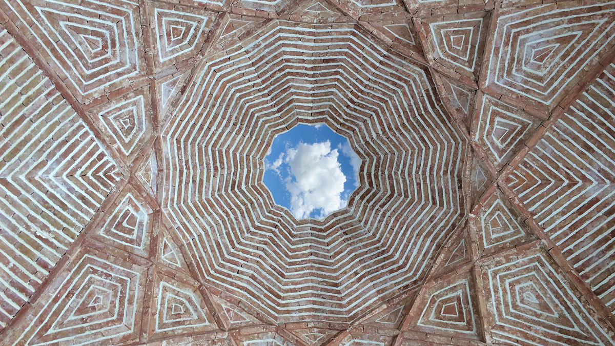 Islamic Banking - Textured ceiling with hole
