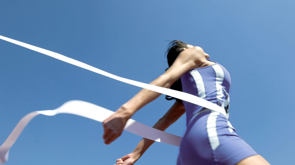 Athlete crossing the finishing line