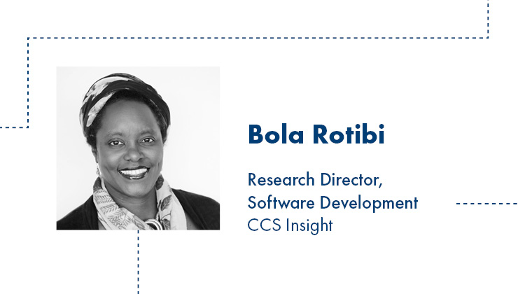 Bola Rotibi research director software development CCS Insight - Sibos host